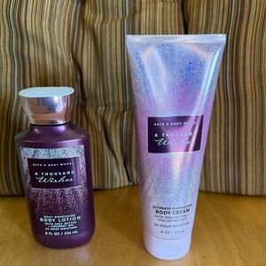 NEW:Bath & Body Works:A Thousand Wishes Body Cream & Lotion-Purple & Pink (8oz)